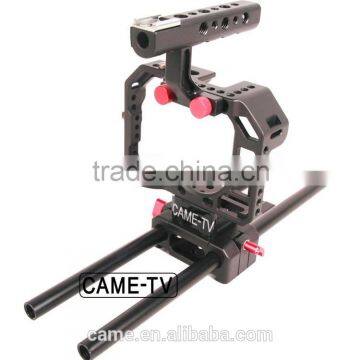 CAME-TV Alpha A7S Camera Cage DSLR Rig with Top Handle 15mm Rod Adapter