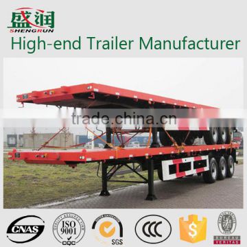 Flatbed trailer with container lock