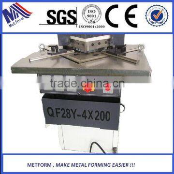 Metform machine manufacturer QF28Y-4x200mm sheet metal corner notching machine