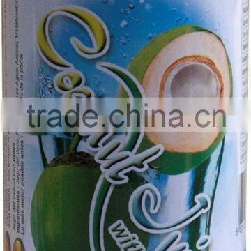 Coconut Water juice drink with Pulp tin can OEM 330ml