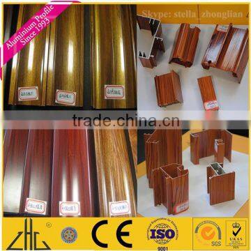 Wow!! Aluminum Frame/ Powder Coated Timber Grain Aluminium Profile to Make Doors and Windows/ Timber Wood Alluminum Price per kg photo-2