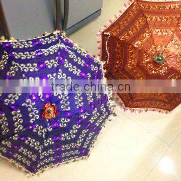 Traditional Indian Embroidered small umbrella parasol