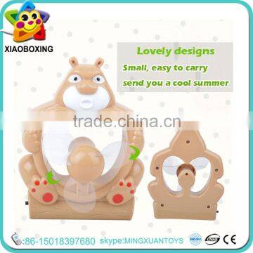 Cartoon Bear Design Mini Usb Rechargeable Electric Table Fan Toys for Sale