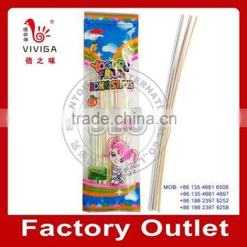 Long stick yogurt fruit straw powder candy