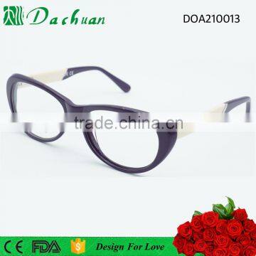 2016 new fashion design lady acetate optical frames with pin color