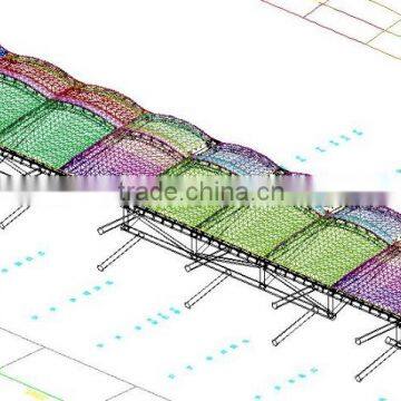 PTFE Tensile Fabric Membrane Structure With Against Typhoon Structure for Stand Coverings in HongKong