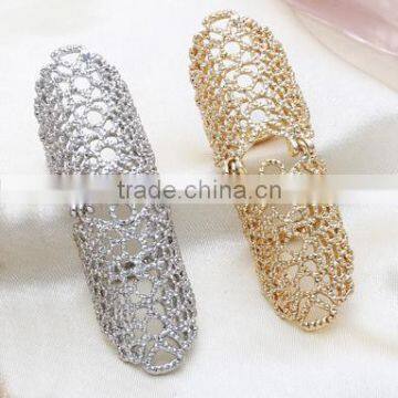 European and American Fashion Knuckle Simple Metallic Hollow Carved Ring photo-2