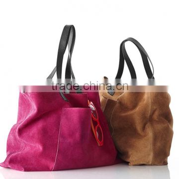 Designer suede shoulder tote lady hand bag