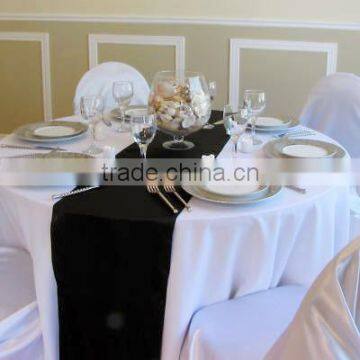 facotry sell table cover with satin table runner