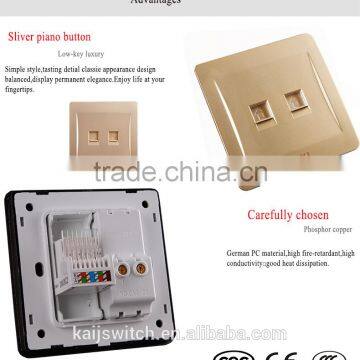 Electrical 2 Port Wall Phone Computer Outlet Network Switch photo-4
