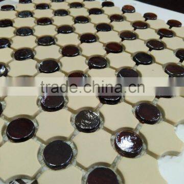 Glass moasaic , mix ceramic mosaic wall tile of kitchen (PMGCA123)