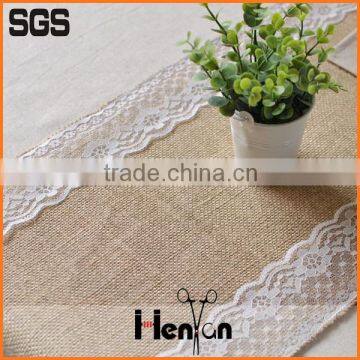 wholesale custom printed lace burlap table runner