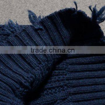 Wholesales Sweater Design Woman Latest Fashion Navy Blue Knitted Sweater With Long Sleeve photo-2