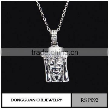 New designs custom necklace pendant wholesale price sterling silver stone pendant