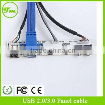 dual USB3.0 + AV + switch + PCB13223 Audio Front I/O Panel w/ Cables for PC