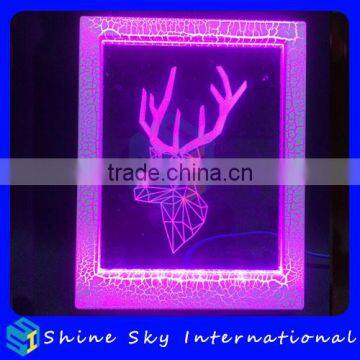 Creative Christmas Decoration Gift 3D Deer Photo Frame LED 7 Colors Flashing Desk Night Light photo-3