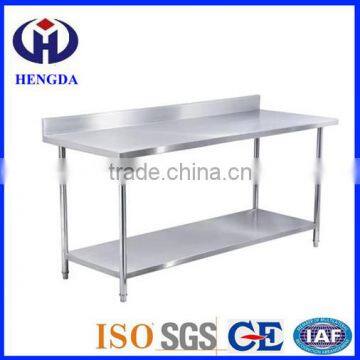 High quality Assembled Stainless Steel Kitchen Work Table with under shelf and backsplash