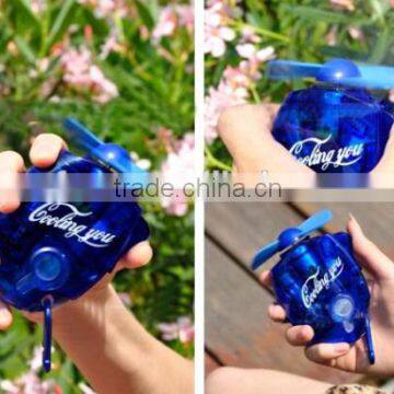 Best selling portable handheld mini water spray fan with bottle water misting