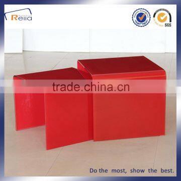 Fashion Design Special Shape All Glass Transparent Coffee Table Glass Top 1+1 Cafe Table
