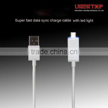 China Factory Price High Quality 1m Round Mirco Usb Cable With Led Light photo-5