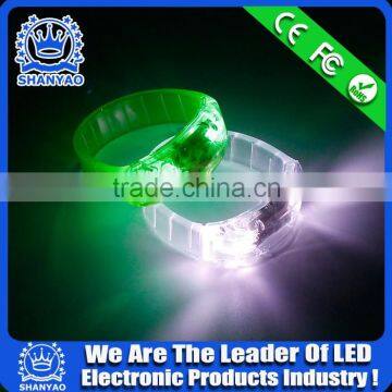 2016 Hot Selling Plastic LED Flashing Wristband For Rave Party and Concert Etc Application