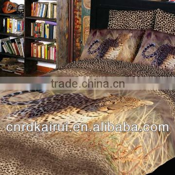 vividly colored 3D leopard printed bedding set