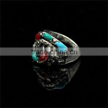 2016 New Design Plating Silver With Resin Diamond Ring photo-3