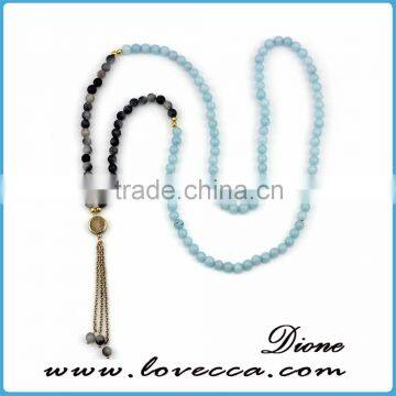 Natural colorful Beads Tassel Bohemia Style Bohemian Necklace