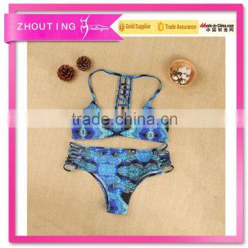 BSC020 Very sexy girl triangle fission printing swimwear bikini