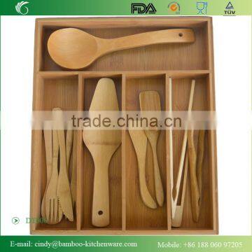 Cutlery Drawer Organizer - ---Durable Wood/ Bamboo Cutlery Tray