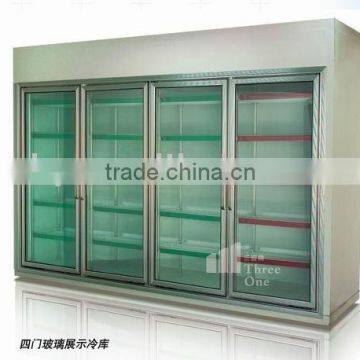 Supermarket glass door freezer (cold room)