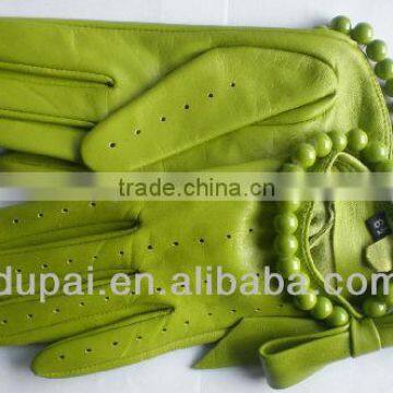 Hot selling leather gloves lady