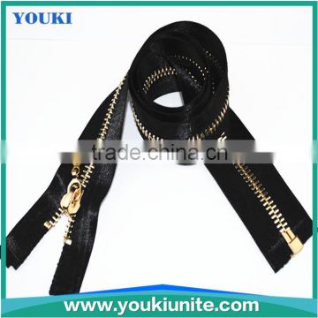 gold color #10 metal jeans zipper