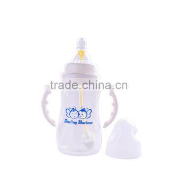 BPA Free Safe PP Feeding Bottle 260ml Standard Neck Baby Feeding Bottle with Straw