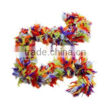 Deluxe turkey feather boa mixed color ,dancing performance