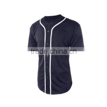 Custom 100% Cotton Mens Active Short Sleeve Button Up Baseball Jersey Shirt