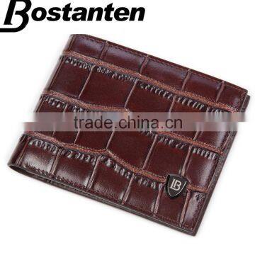 Branded Alligator Pattern Top Grain Leather Men Wallet with Good quality