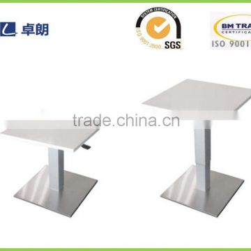 Hydraulic adjustable height table for cafe