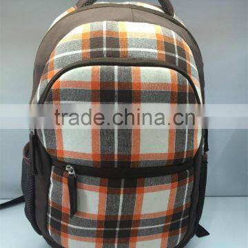 2016 fashion & concise plaid sport backpacks for outdoor activities,brown,YX-SP-04