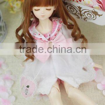 Heat Resistant Middle Brown Deep Curly 1/4 Bjd Doll Wigs photo-2