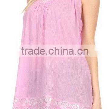 Sequin Embroidered Relaxed Fit Sleeveless V-Neck Top photo-4