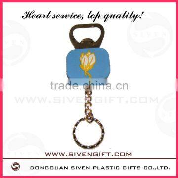 eco-friendly 3d soft pvc bottle opener keyring