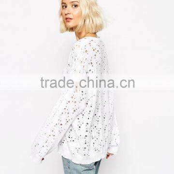 High Fashion Design Sexy Women Sweater Cheap Jumper Sweater Holey Jumper