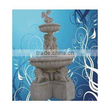 white garden travertine fountain