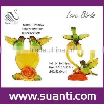 New product 2015 imitate glaze decorative resin birds, resin birds crafts