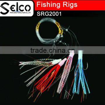 China wholesale carp fishing Sabiki fishing rigs rainbow colorful octopus soft lures