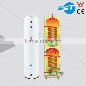 Steel pressed compact heat pump tank