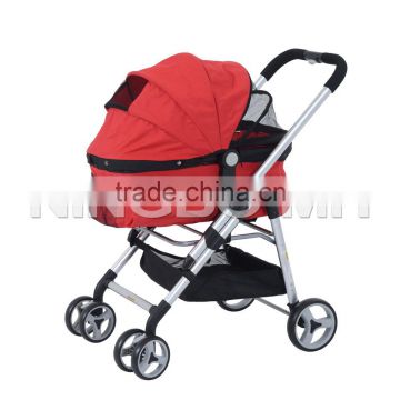 Four Wheel Cat/ Dog Pet Stroller - Red