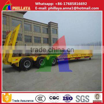 Heavy Duty Low Flat Bed Flatbed Semi Truck Trailer Manufacturer With Ladder and Mudguards photo-3
