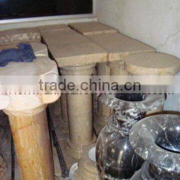 DECORATIVE TEAKWOOD MARBLE PEDESTALS